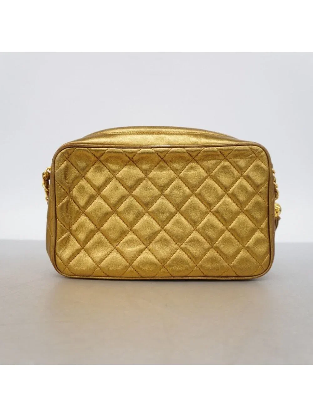 Chanel Shoulder Bag Quilted Lambskin Gold